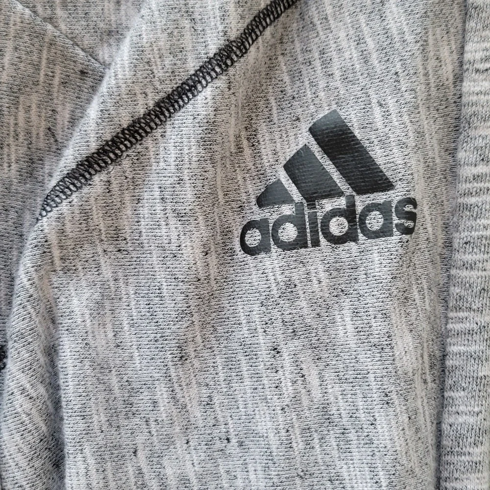 Adidas Jogger‎ Pants Mens Large Gray Space Dye Ankle Zip Athletic Sweatpants